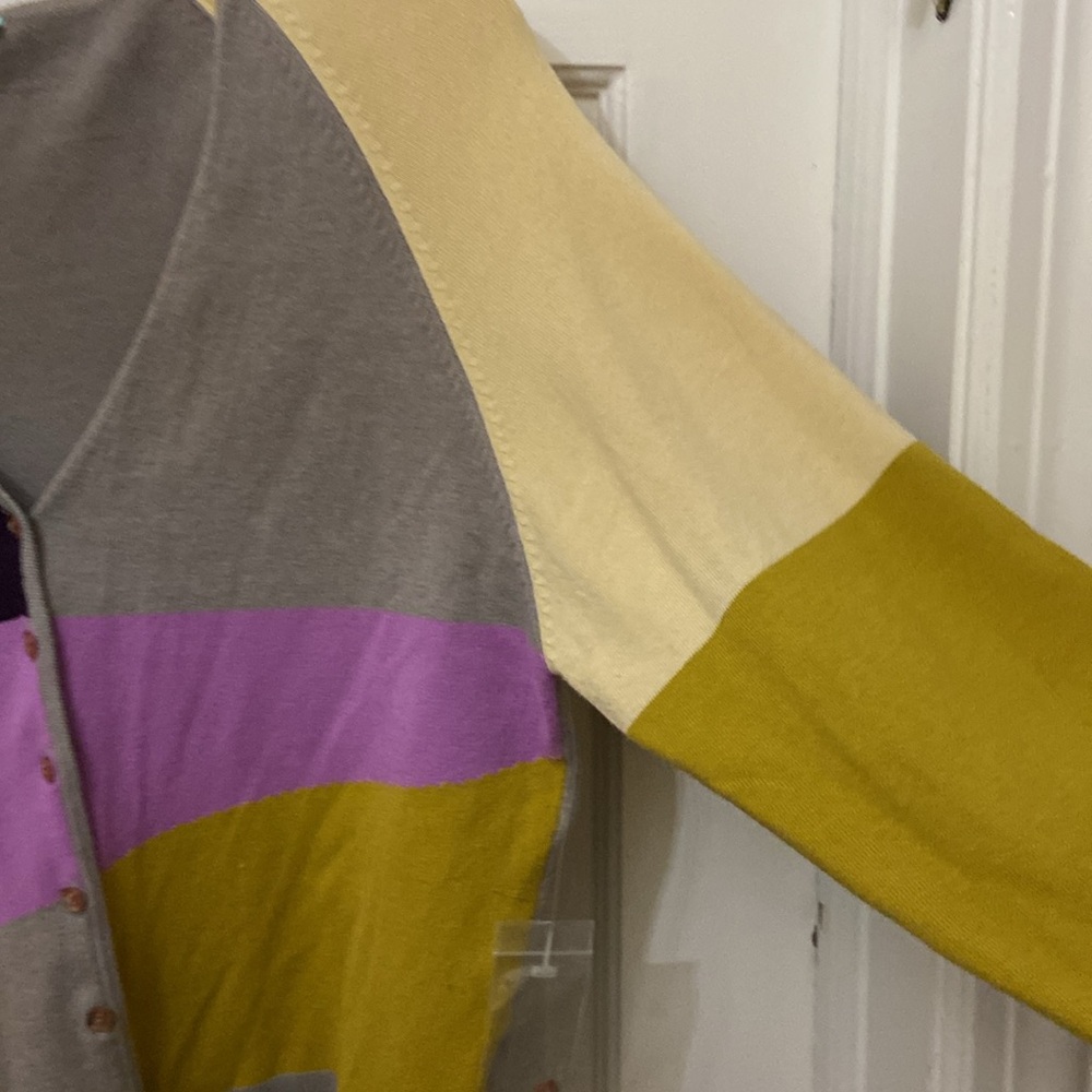 Designer Colorblock Cardigan Sweater - Picture 5 of 13